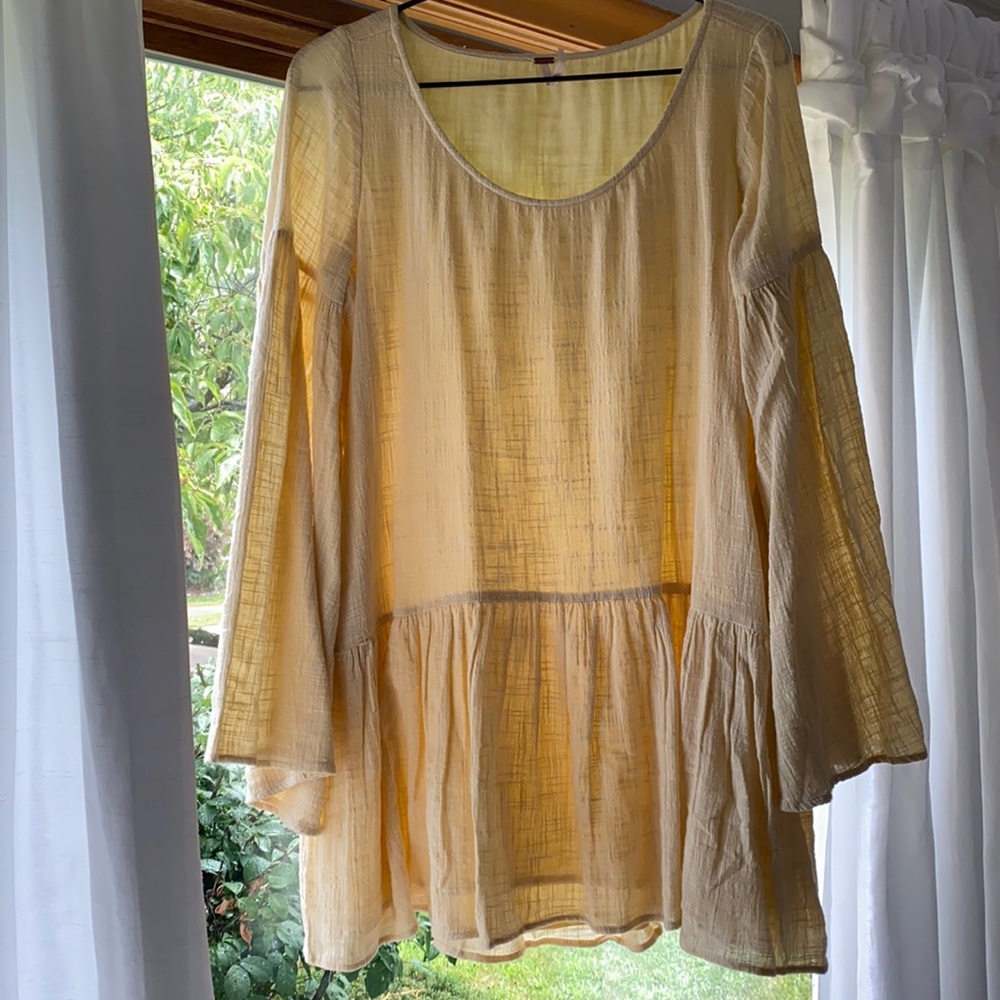 Free People yellow mini bohemian dress